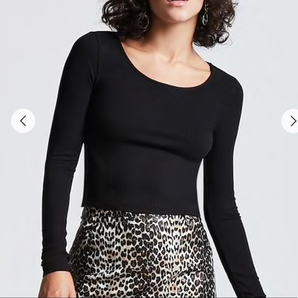 Black Cropped Long Sleeve with cross-over sides